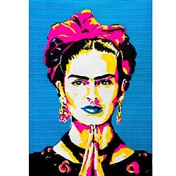 Pop Art Spray Art "Frida Kahlo Azul" von Valérian Lenud (Mexiko)