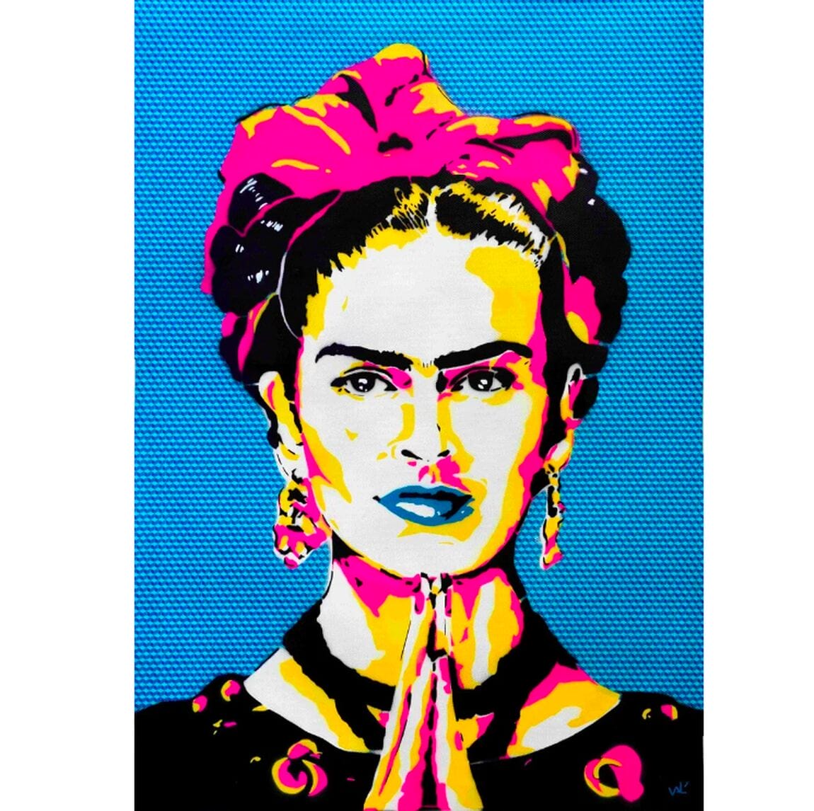 Pop Art Spray Art &quot;Frida Kahlo Azul&quot; by Valérian Lenud (Mexico)