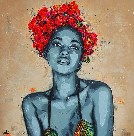 Pop Art Spray Paint „Keyah" (2020) von Valérian Lenud (Mexiko)