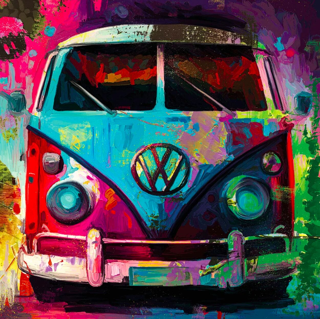 Pop Art Bild "VW Bulli" (2023) von Holger Mühlbauer-Gardemin