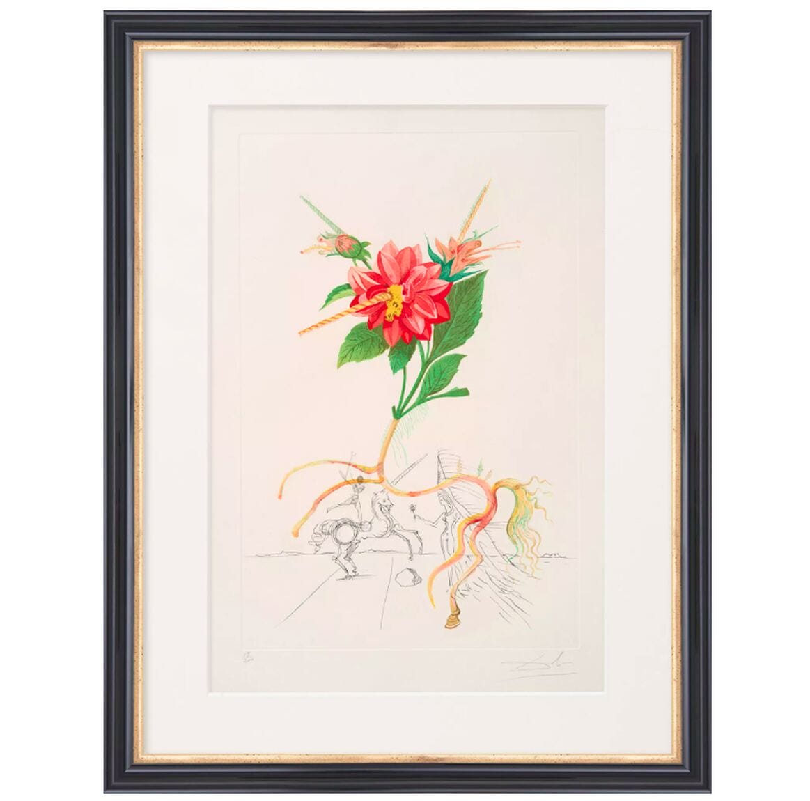 "Dahlia unicornis" (1968) von Salvador Dalí, limitierte Radierung auf Papier