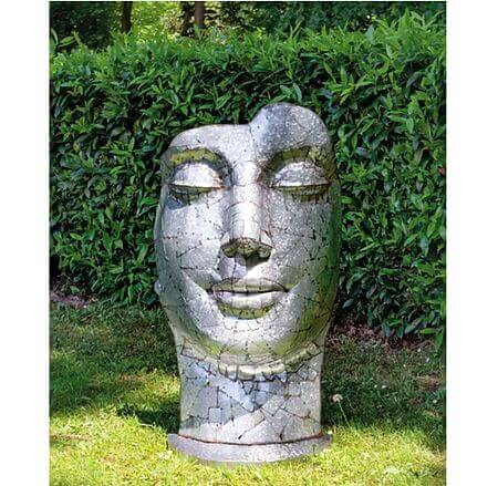 Escultura de jardín resistente a la intemperie "Busto Le Rêve" hecha de metal