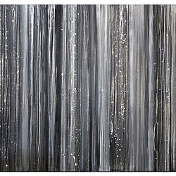 Abstract schilderij 'Donker bos' in acrylverf, grijs, zwart en wit, uniek schilderij, wanddecoratie, XXL