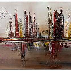 Entropy abstract mural brown grey skyline painting art picture
