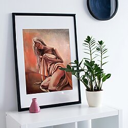 Sensual oil painting “Golden Memory” (2020) by Reneta Isin