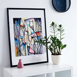 Acrylic painting "Dream of an Old Fisherman" (2024) by Alex Solodov