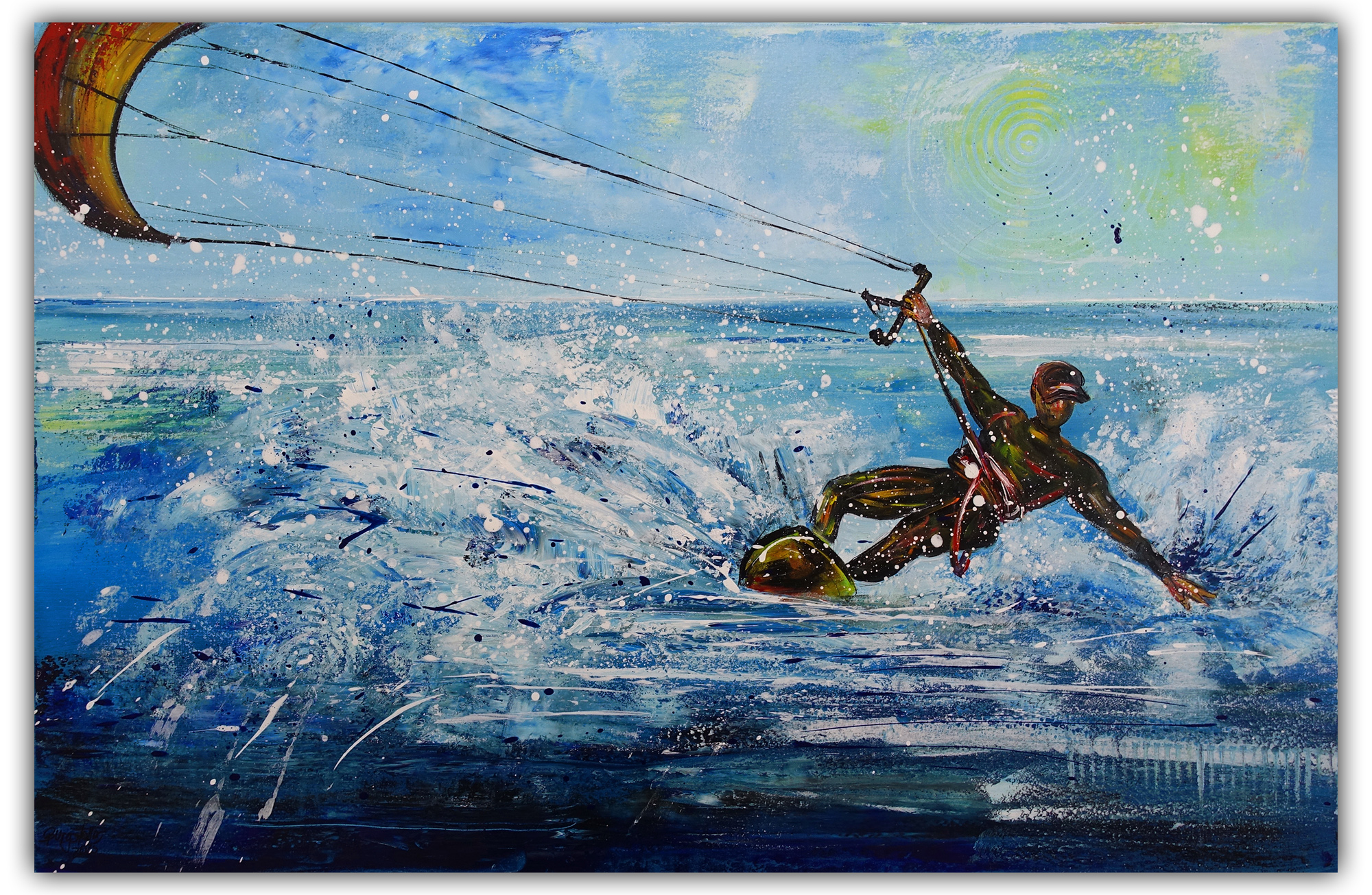 Kitsurfer 1 Painting Sports Pictures Canvas Painting Abstract Modern