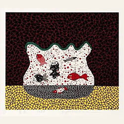 Siebdruck „Goldfish Bowl" (1984) von Yayoi Kusama, limitierte & handsignierte Edition