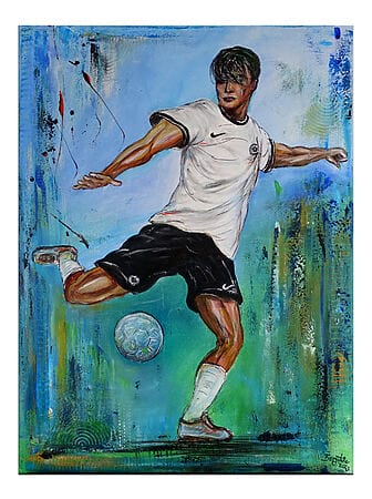 Leinwandbild Fußballspieler Eintracht Frankfurt Malerei Gemälde Wandkunst Sportbilder