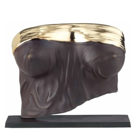 Skulptur "Venus" (2022) von Krystian Xaver, Version bronzefarben-gold