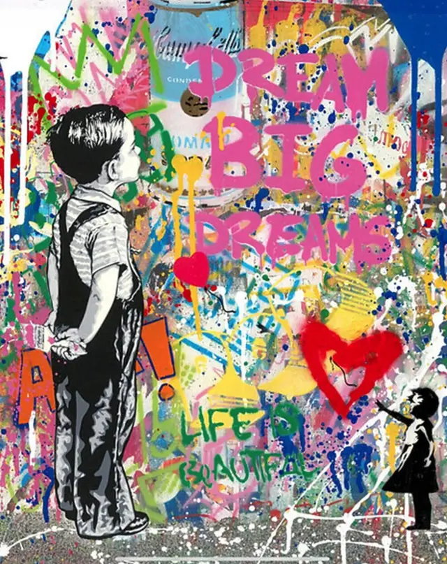&quot;With all my love&quot; (2022) - Mixed Media Street Art by Mr. Brainwash @Mrbrainwash⁣ ⁣ Title: &quot;With all my love&quot; (2022) ⁣ Künstler: Mr. Brainwash (France) ⁣ Medium: Mixed media about Sieb printing: Unikent⁣ ⁣ style: Pop Art, Street Art, Urban art⁣ motif (e): children, graffiti, typography⁣ dimensions: 41 W x 51 h cm (unfamiliar) ⁣ The work and the certificate of authenticity are hand signated by the artist. ⁣ Professional worldwide shipping in a stable box or roll, including transport insurance. #StreetartiTry #urbanartist #dreambig #bigdreams #colorfulpainting #mixedmediaart #banksyart #spraypaint #loveMessage #allmylove