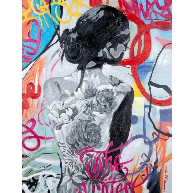 Street art canvas image &quot;Urban Beauty&quot;, hand painted on a wedge frame⁣ ⁣ The world of artistic expression in contemporary art is impressively embodied by this modern painting entitled &quot;Urban Beauty&quot;. The combination of bright, lively colors and dynamic brush strokes in the spray paint style of the street art brings a dynamic into the room that both stimulates the imagination and touches the soul. 1960s became popular. ⁣ ⁣ The hand -painted work brings a personal touch in every brush stroke, which is not able to create an art print. #streeTart #leinwandbild #buyart #kunstkauf #acryliconcanvas #urbanbeauty #wandbild #wanddeko #graffiti_art